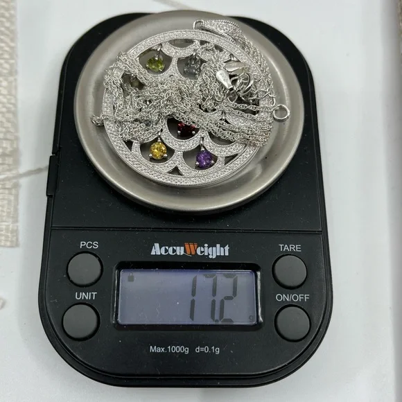 Ross-Simons Sterling Silver Multi-Gemstone Necklace – Vintage Statement Piece - Picture 7 of 17